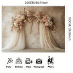 décoration murale fond floral voile semi transparent tissu polyester romantique vintage mariage anniversaire événement