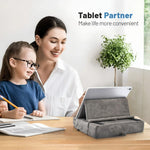 support tablette pliable rangement stylos modernes tissu doux portable gris rose bleu