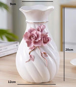 vase porcelaine céramique fleurs relief blanc classique moderne décoration table