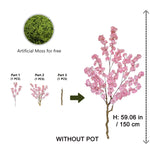 arbre artificiel fleurs cerisier rose clair moderne décoration intérieure mariage salon