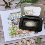 boîte aiguilles transparente moderne noir argenté rangement aiguilles couture accessoire broderie plastique