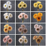Bouquet artificiel gerbera blanc jaune rose moderne décoration intérieure mariage anniversaire minimaliste