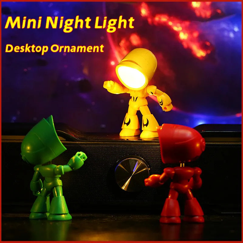 veilleuse nuit mini dessin animé aimantée couleurs variées robotique moderne pop art chambre enfants