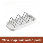 porte savon blanc moderne plat lisse egouttoir rangement eponge cuisine durable nettoyable organiser