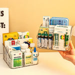 boîtes rangement médicaments transparentes imprimées cosmétiques réutilisables divers couleurs pratiques
