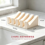 porte savon silicone moderne plusieurs barrières drains blanc jaune rose gris