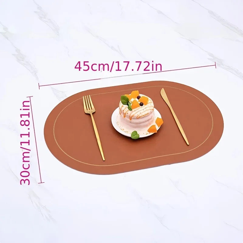 tapis table rond moderne élégant bordure dorée imperméable salle manger cuisine