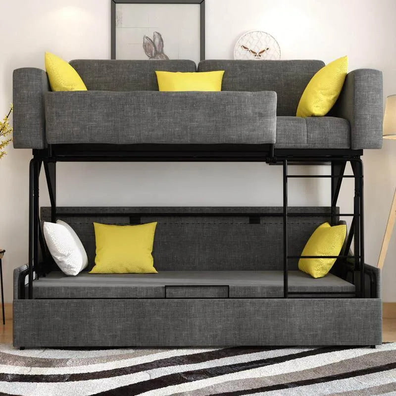 canapé lit pliant moderne gris bleu jaune blanc tissu floral high elastic foam sponge