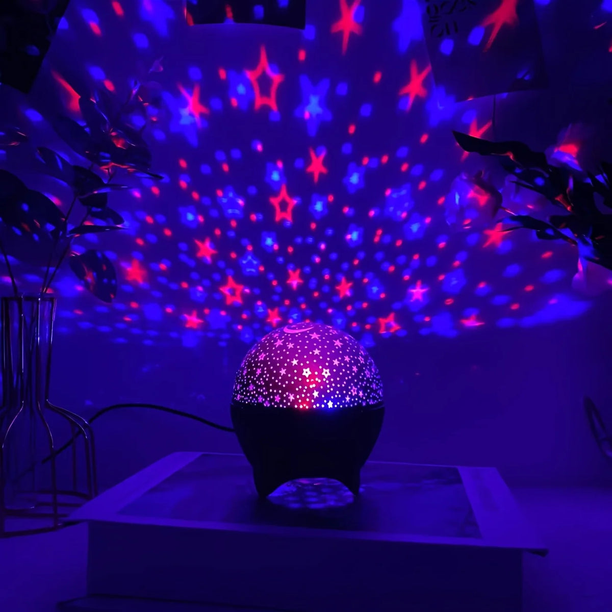 projecteur étoiles lune couleurs changeantes usb led chambre enfant festif moderne