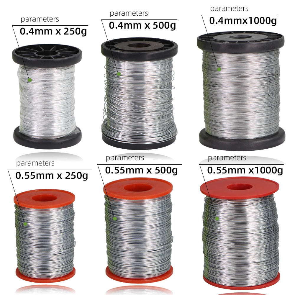 fil fer galvanisé argenté lisse 250g 500g 1000g rondelles plastique apiculture fondation nid abeille