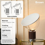 lampe table moderne verre transparent blanc base métal chambre coucher
