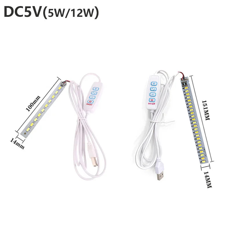 bande lumineuse led blanc moderne contrôle boutons câble 1.5m 5w 12w led alignées opaques