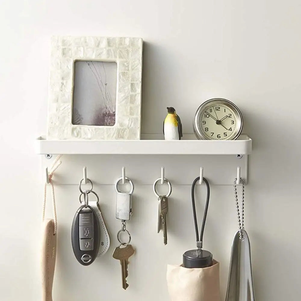 organisateur mural étagère crochets blanc noir minimaliste moderne fixations vis chambre cuisine