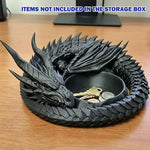 porte clés bijoux dragon blanc noir gris bleu fantastique sculptural support organisation