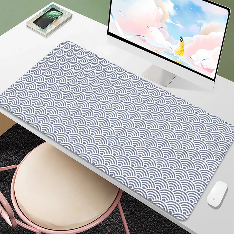 tapis souris vague noir gris moderne minimaliste caoutchouc xxl gaming accessoire