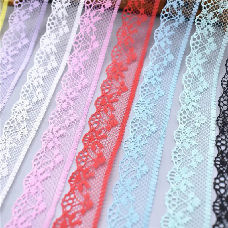 ruban dentelle 20mm large mariage jaune rose blanc rouge bleu noir classique haute qualité