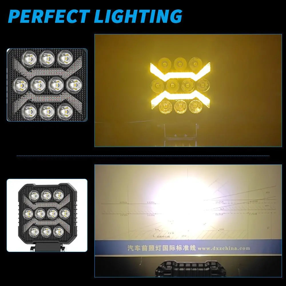 lampe led travail noir jaune 6000k ip68 15w 50000h 1500lm moderne robuste