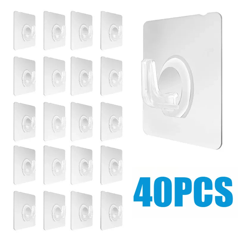 crochet mural transparent pvc adhésif moderne fixations murales accessoires salle bains cuisine multiples utilisation