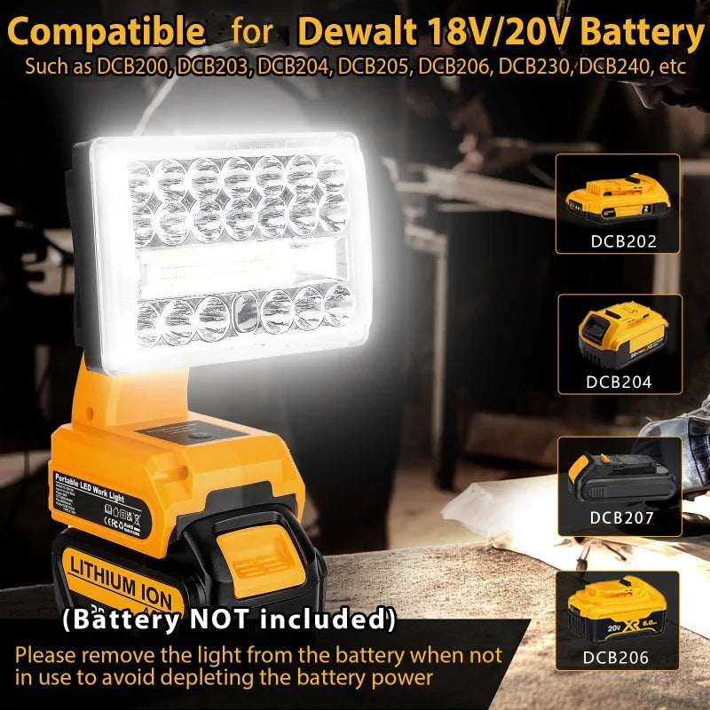 lampe travail led portable bleu jaune rouge usb type makita dewalt milwaukee bosch