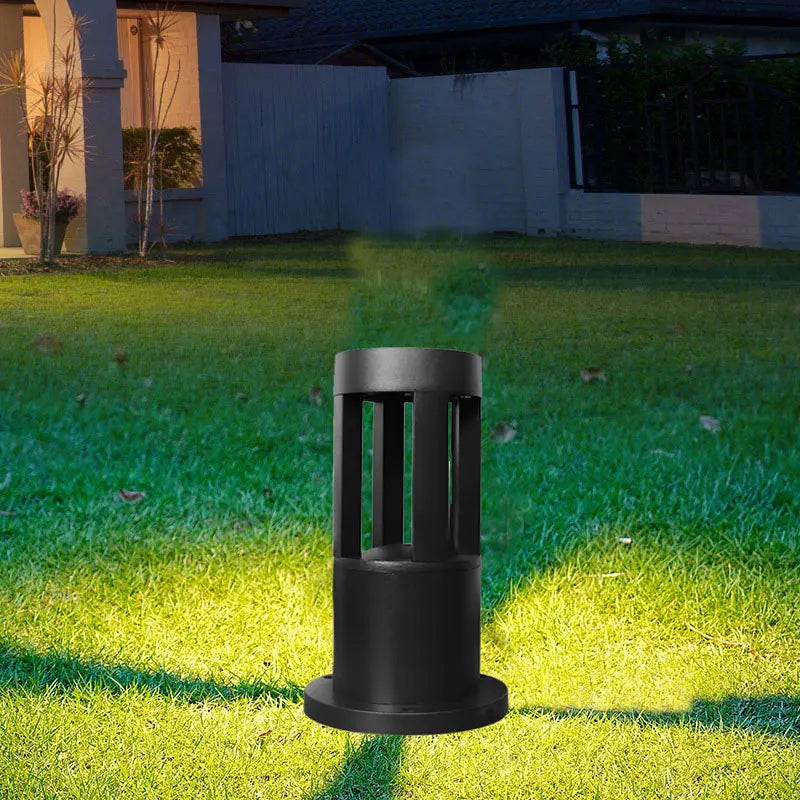 lampe led extérieure étanche moderne noir rayures dorées ip65 waterproof aluminium
