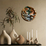 décoration murale koï poissons asiatique relief métal aluminium 20cm 30cm