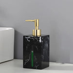 distributeur savon liquide céramique marbre blanc noir vert moderne salle bain parfum fleurs séchées