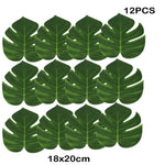 feuilles artificielles vert doré feuilles tropicales moderne extérieur décoration anniversaire mariage baby shower piquet
