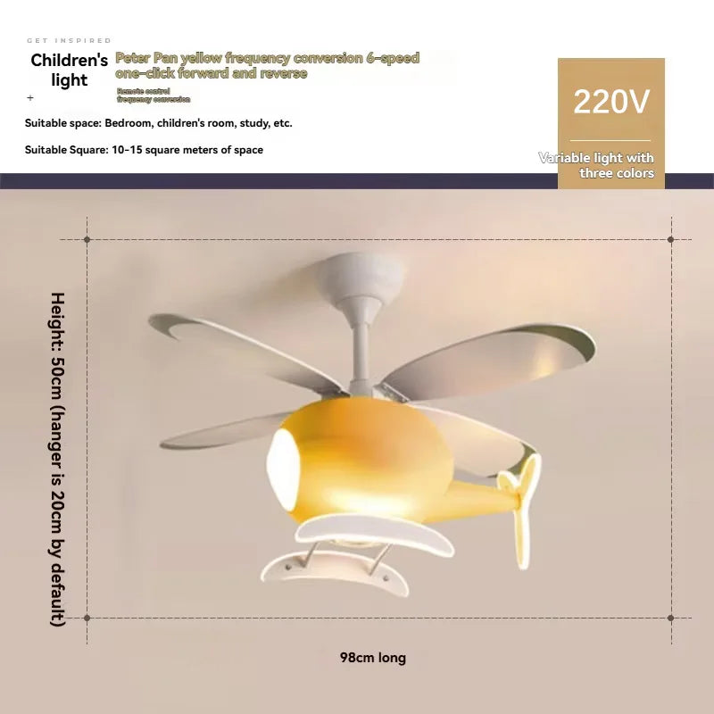 lampe suspension avion moderne gris blanc contemporain enfant chambre ventilateur lumière aéronef chambre enfants
