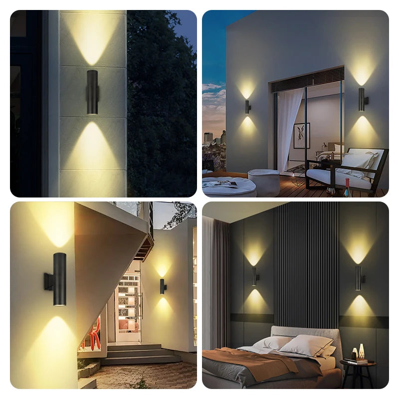 lampe murale moderne extérieure led ip65 étanche noir 220v fluxlumineux2492000