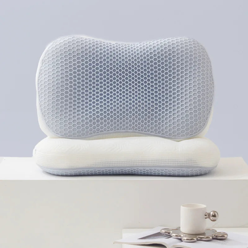 coussin cou violet hexagonal contemporain super doux support cervical confortable