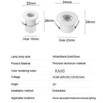 Spot LED 3W Blanc Or Noir Mat Moderne Éclairage Intérieur Commercial
