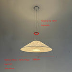 suspension lumineuse moderne minimaliste beige clair abatjour opaque câbles métalliques rouge salon chambre