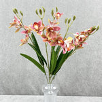 bouquet fleurs artificielles orchidée cymbidium violet rose décoration maison mariage intérieur moderne