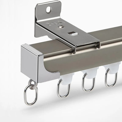 Rail de rideau coulissant muet épais en alliage d'aluminium blanc