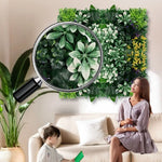 panneau mural végétal artificiel feuilles diverses moderne intérieur branches naturel clips opaques