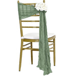 rubans chaise crêpés vert bleu marron adhésifs mariage décoration événement simples