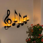 support bougies moderne noir notes musicales bougies non fournies chambre salon decoration murale française