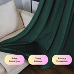 rideau velours vert foncé opaque moderne panneau polyester salon chambre coucher