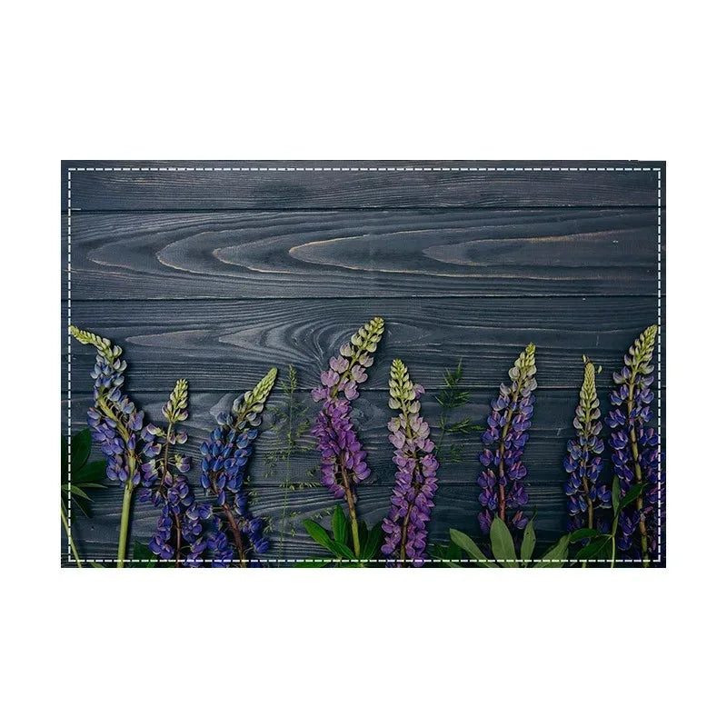 tapis table lin fleurs motifs géométriques rustique naturel 45x30cmversible écologique