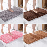 tapis bain moderne microfibres gris marron rose vert absorbant 50x80cm salle bain durable