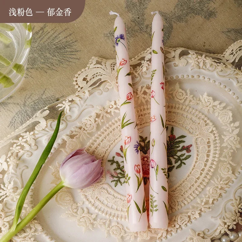 bougies parfumées aromathérapie cire soja fleurs classiques romantiques variées couleurs blanc rose bleu violet