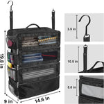 organisateur rangement bleu marine noir maille pratique crochets suspendu armoire vêtements multifonctionnel tissé opaquet