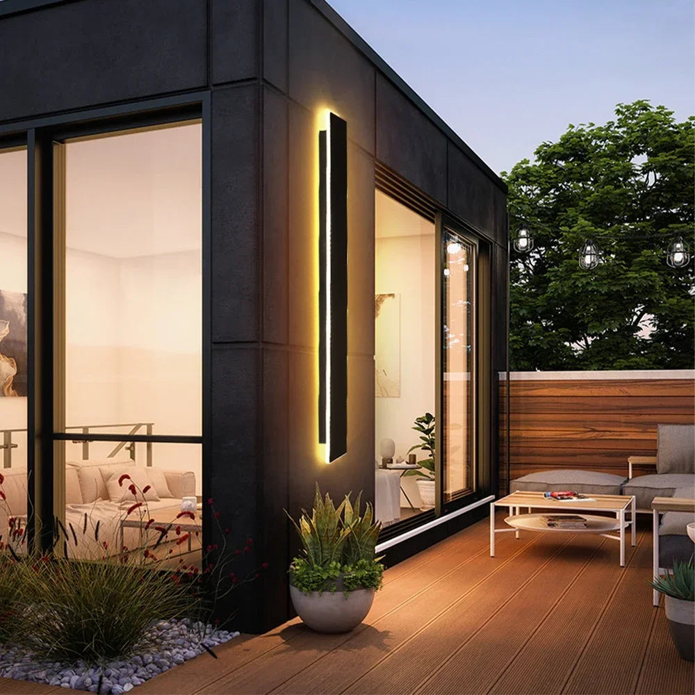 lampe murale led moderne noire frosted 40cm 60cm 80cm 100cm 120cm