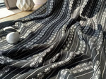tissu jacquard rayé blanc fleurs noires vert classique opacité couture printemps robe haut chemisier