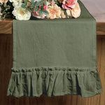 table cuisine chemin table vert foncé blanc classique rustique lavable réutilisable pâques noëlalloween valentin