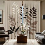 rideau semi transparent feuilles stylisées moderne polyester 100% 24x59in x2