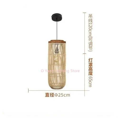 Suspension lumineuse raphia tressé rustique noir beige salon boho chic