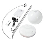 lampe sol moderne blanc orange abat jour céramique base marbre tige métal chromé