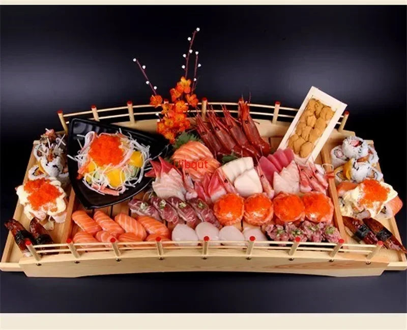 plateau sushi bois moderne bateau sushi assiettes sashimi