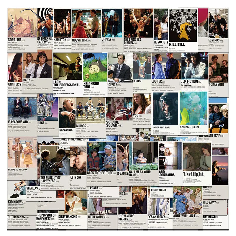 autocollants multicolores photos divers adhésifs modernes diy scrapbooking affiches films